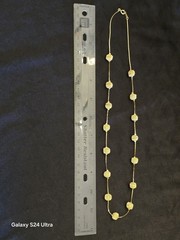 Vintage Unbranded Gold-Tone Coiled Wire Bead Station Necklace