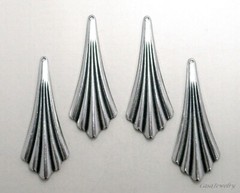 #3456 ANTIQUED .925 STERLING SILVER PLATED RIBBED PENDANT/ER W/HANG HOLE – 4 Pcs