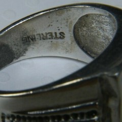 VINTAGE MEN’S LAPIS SPINY OSYTER 3/4″ 0.925 Sterling Silver BAND Ring size 9.25