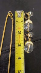 Vtg Lucite Clear Bubble Bobble Costume Gold Necklace Earring Bracelet SET MCM