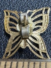 Filigree Gold-toned Butterfly Pierced Earrings 1970’s .5″