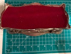 Rare Hobe Sterling 925 Ribbon Spray Earrings Brooch Ring Set Ruby Crystals w/Box