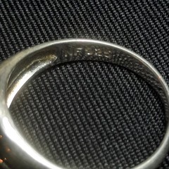 925 Sterling Silver Modernist Ribbed Dome Ring Signed NF Nickel Free Size 6.75
