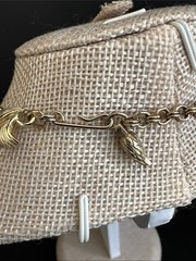 VTG 1950s/1960s Unsigned Coro Textured Leaf Choker Necklace Brushed Gold Tone