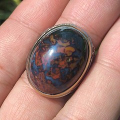vintage ring red agate multicolor rare antique gemstone 8″ klawing indonesia
