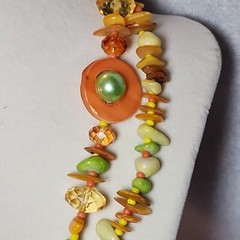 Vintage Tropical Colorful 36in Necklace