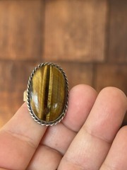 Aunt Elza Large Tiger’s Eye Ring Magnificent Magical Fortune Teller Heirloom Adj