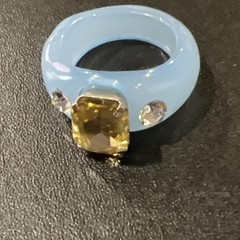 Lucite Plastic Ring Size 7.5