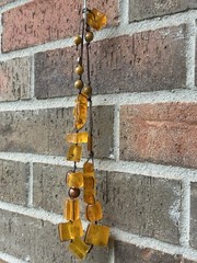 VTG Genuine Amber Chunk Necklace & Bracelet Fossilized Bug Debris Unique Beaded