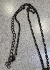 Vintage Style Necklace Dangling Burgundy Beads & Rhinestones Bronze Tone Chain