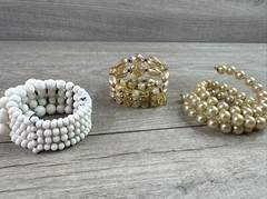 Vintage Unbranded Lot Of 3 Vintage Faux Pearls Bracelets
