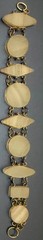 Bracelet, woman’s: cloudy quartz/moonstone, 6″, antique/vintage (Lot #205)