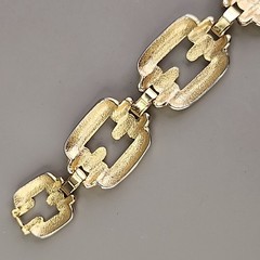 Vintage Chain Bracelet 21mm Glossy Gold Tone 7.25″