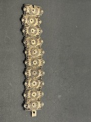 A-058 1930’s Sterling Silver wire-work Filigree Bracelet Made In Mexico .925
