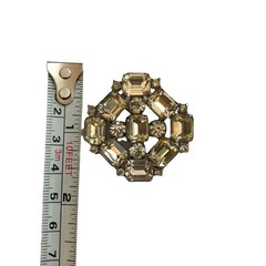 Stunning Vintage Art Deco Large Stone Statement Brooch Clear Stones Glamorous