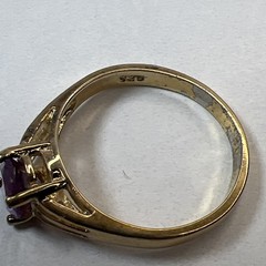 Gold Vermeil Sterling Silver Purple Sapphire Ring Size 8.25
