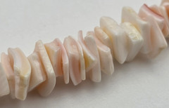 Vintage Pastel Pink Puka Shell Chip Necklace 17 In Beach Boho Choker Brass Clasp