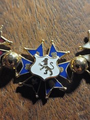 Vintage unbranded gold-tone enamel Maltese cross heraldic bracelet.