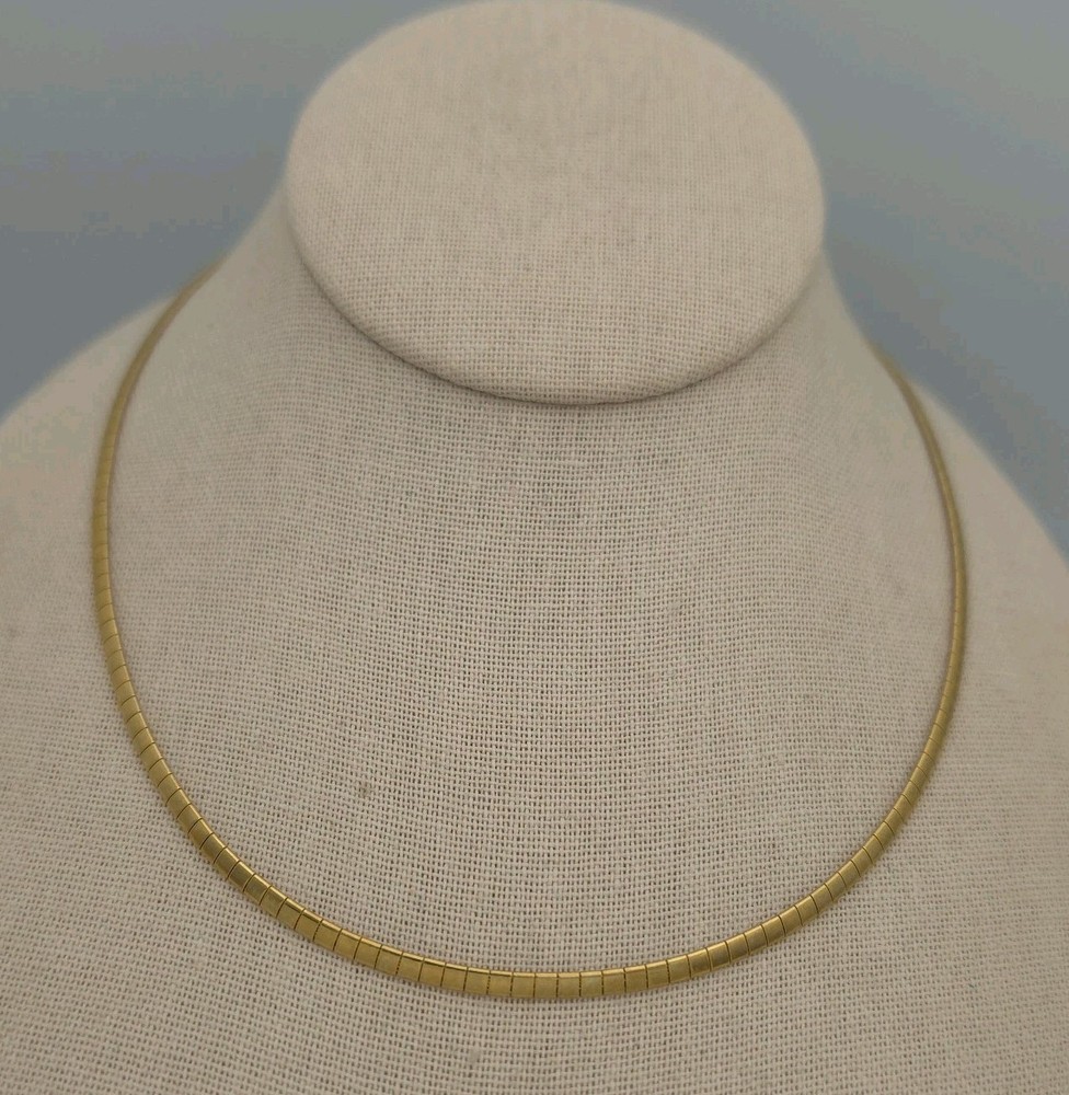 Vtg Omega Chain Thin 2mm Gold Tone Necklace 17″ Classic