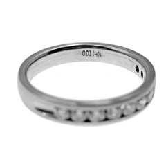 14k Solid White Gold Natural Diamond Band Ring with Brush Finish Size 7