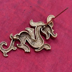 Dragon Brooch Pin Signed MMA Vintage NY Metropolitan Museum of Art Gold Plated