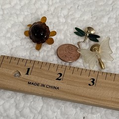 Lot Of 3 Vintage Lucite & Metal Avon Brooches Pins Turtle Dragonfly & Butterfly