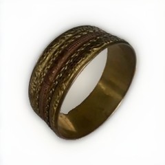 Vintage Brass and Copper Metal Woven Cuff Bracelet Boho Gypsy Style