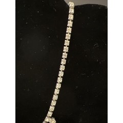 Vintage Silver Tone Rhinestone Necklace Choker