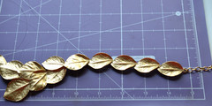 TRIFARI Necklace Clip Earring Set LEAF LEAVES Brush Gold Tone Vintage 19 in. Vtg