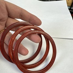 Vintage Bakelite Red Set of 3 Bangle Bracelets