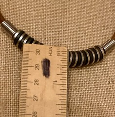 Vintage Artisan Necklace Leather Cord 14″ Choker Ethnic Tribal
