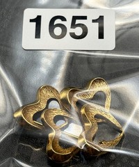 Vintage Rolled Gold Plate Triple Interlocking Hearts Brooch Pin Modernist