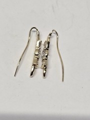 Solid 14kt Yellow Gold Simulated Diamond Ear Climber Earrings 3 grams Signed