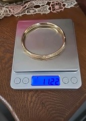 Coleman Co 1/20 14k Rose Gold Filled Bangle Flower Bracelet 7.5″