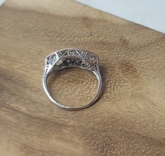 2.30ct. Platinum Vintage Filigree Engagement Ring Natural Old Euro Cut 1920’s
