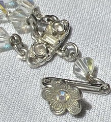 VTG 1950s 3-Strand Rainbow Aurora Borealis Necklace Heavy 96g 17″-19″ Adjustable