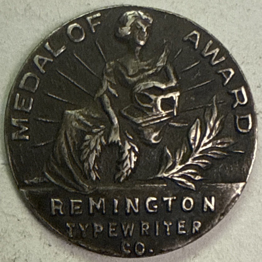Medal Of Award Sterling Silver – Remington Typewriter Co. 2.2 Gram-No Lapel Pin-