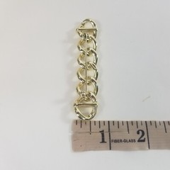 Chain Style Bar Pin Brooch Gold Tone Link Vintage Estate 3.25″