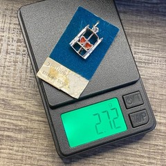 Vintage 925 Sterling Silver Enamel Hearts Ski Lift Pendant Bracelet Charm