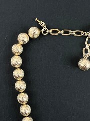 Vintage Crown Trifari Ball Bead Textured Gold Tone Chocker 14.5-16” Necklace