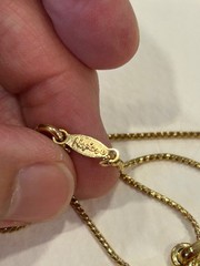 Vintage Napier Chain Necklace Gold Plated 35” w charm holder 5 charms Christmas