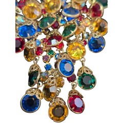 Stunning Vintage Crystal Waterfall Brooch