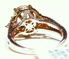 2.66CT 14K Gold Natural Morganite White Diamond Vintage Halo Engagement Ring
