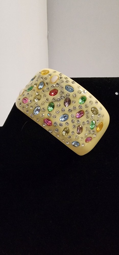 A 1950 Vintage Weiss Multi-Color Stone Thick Bracelet