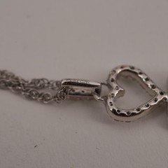 Pave Sterling Silver 925 CZ Triple Heart Drop Pendant Necklace 18 in Delicate