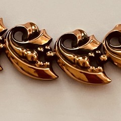 VINTAGE 1960s Mid Century Copper Leaf Modernist Geometric 16” Necklace