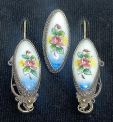 Antique porcelain service. USSR . Hand painted. Enamel. Russian. Finift.10.20 g.