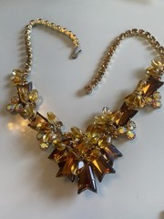 Vtg Juliana Arrow Head Dangle Bead Rhinestone Necklace Bracelet Earring Set Paru