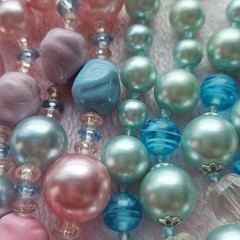 Signed Vintage Japan Beaded Necklace paired with an unsigned Vintage Necklace Pa