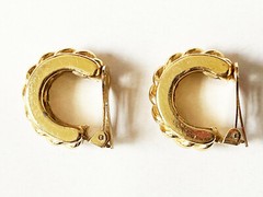 AGATHA PARIS Clip-On Earrings Gold-Tone Rope Twist Demi-Hoop Vintage Signed